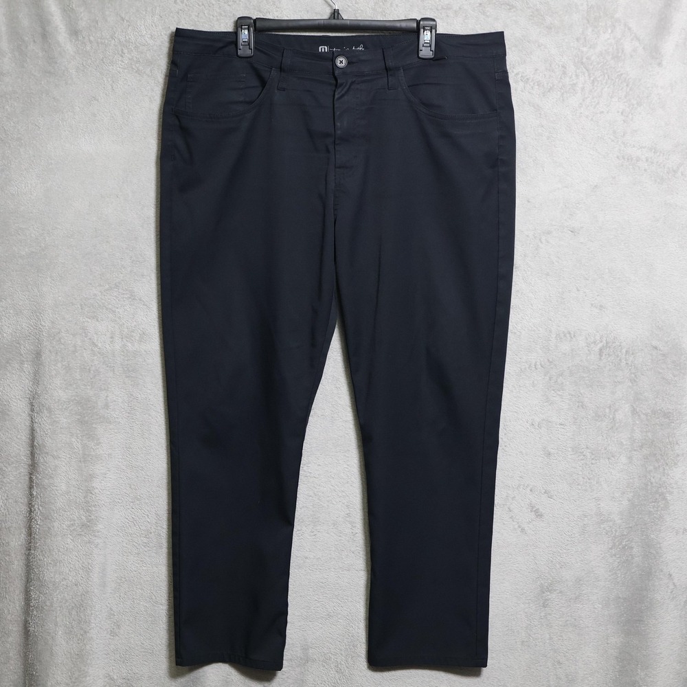 Travis Mathew Pants Mens 39x28 Black Open To Close Golf 5-Pocket Performance